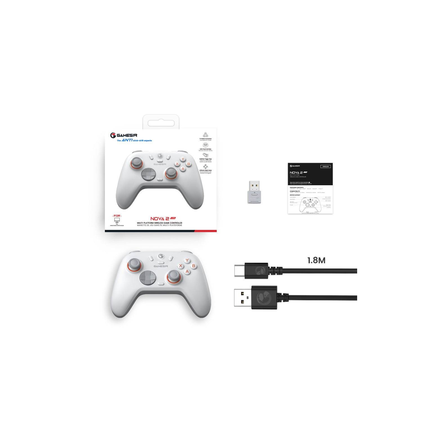 GameSir Nova Lite 2 – Manette sans fil multiplateforme