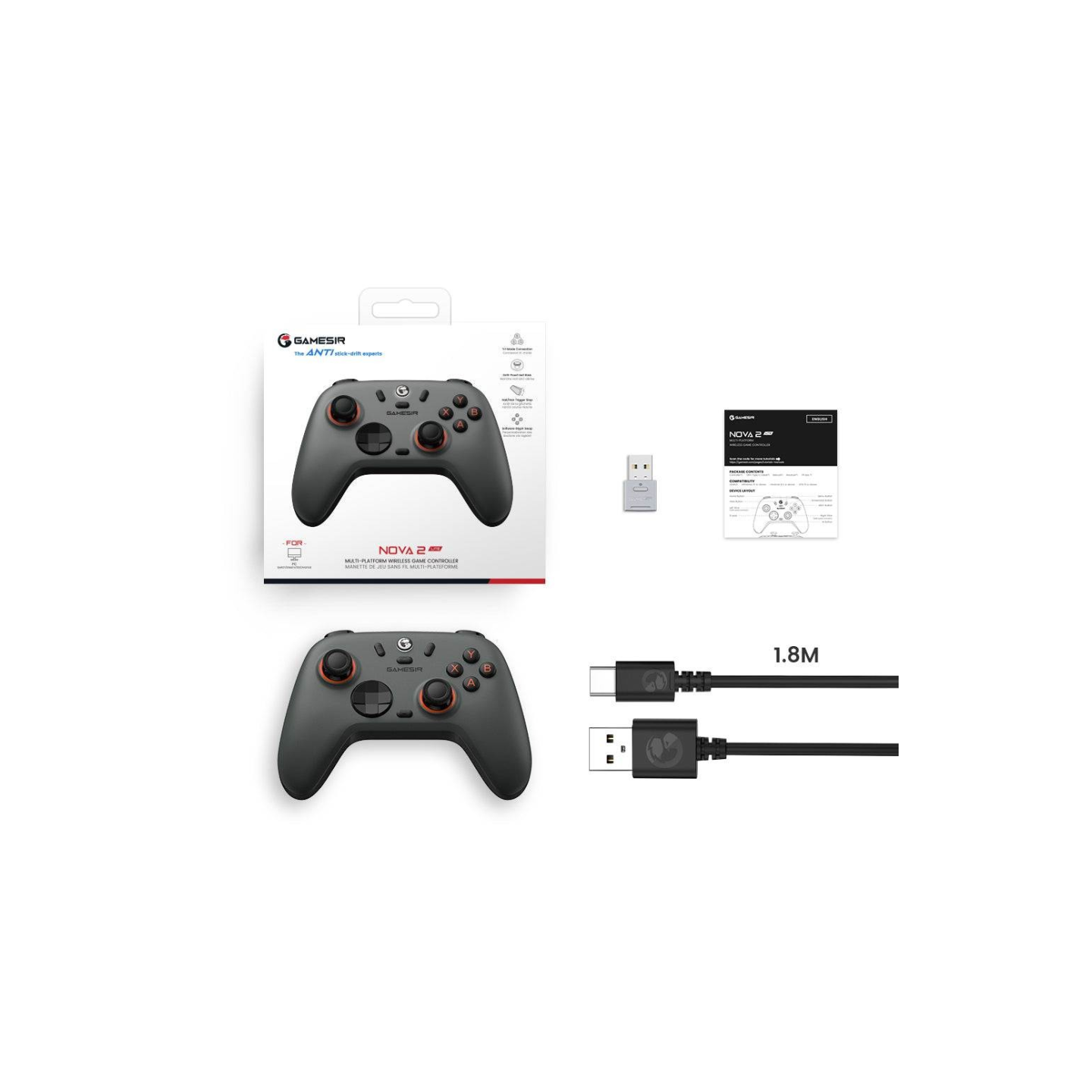 GameSir Nova Lite 2 – Manette sans fil multiplateforme
