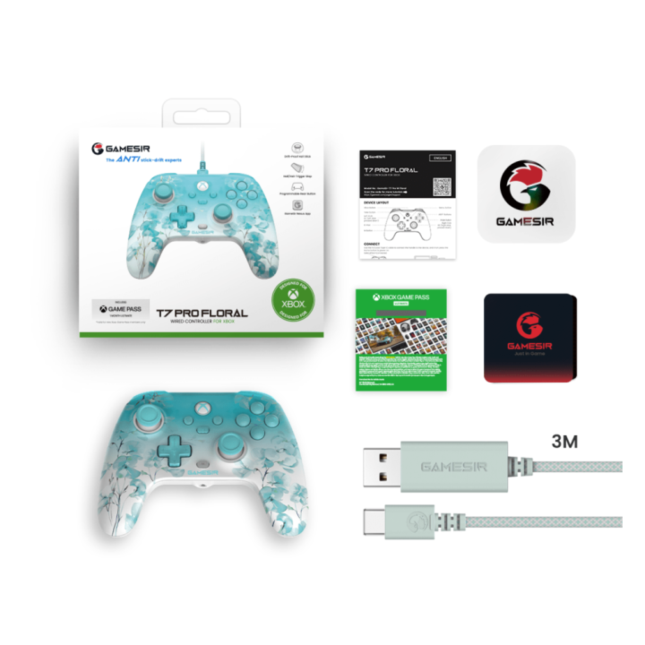 GameSir T7 Pro Floral – Manette filaire Xbox