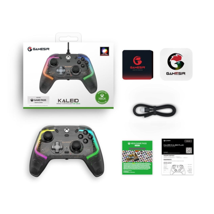 GameSir Kaleid – Manette filaire Xbox transparente RGB